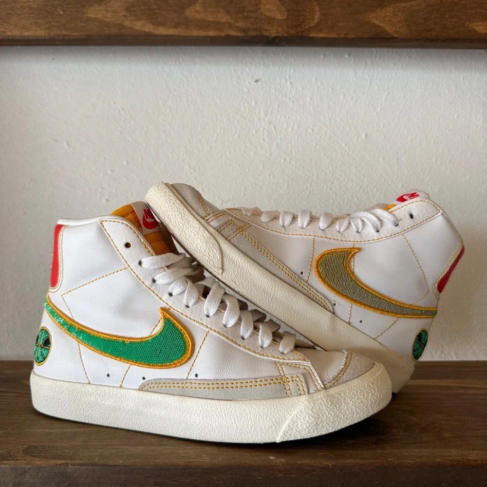 Nike Blazer Mid '77 SE Rayguns GS 4Y Sneakers White Green Gold DD9572-100